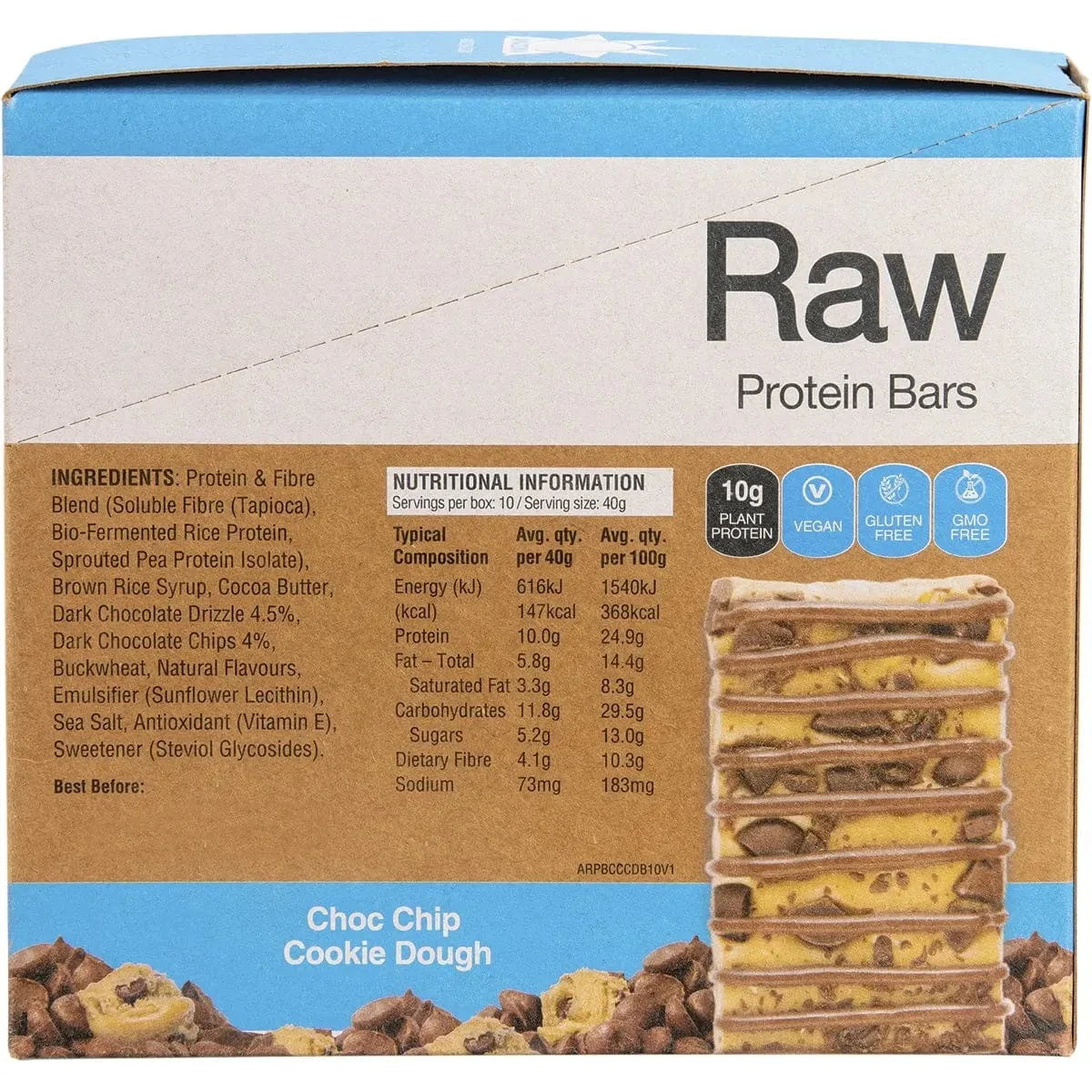 Amazonia Raw Protein Bar Choc Chip Cookie Dough - Image 8