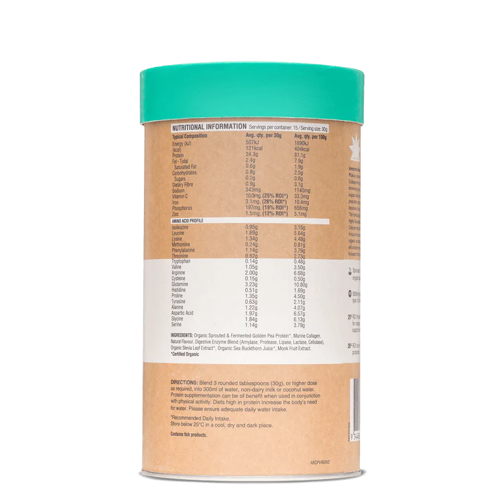 Amazonia Raw Protein Collagen Plus Vanilla Maple 450g - Image 4