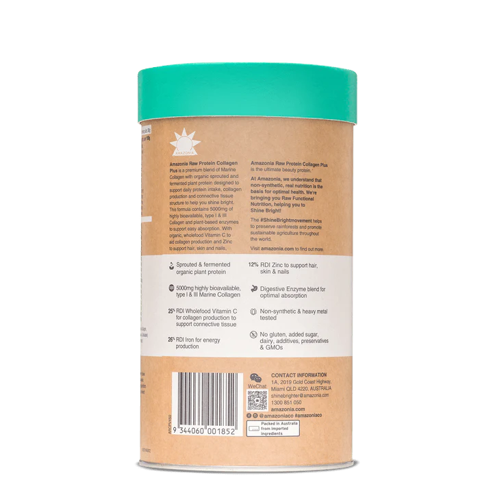 Amazonia Raw Protein Collagen Plus Vanilla Maple 450g - Image 5