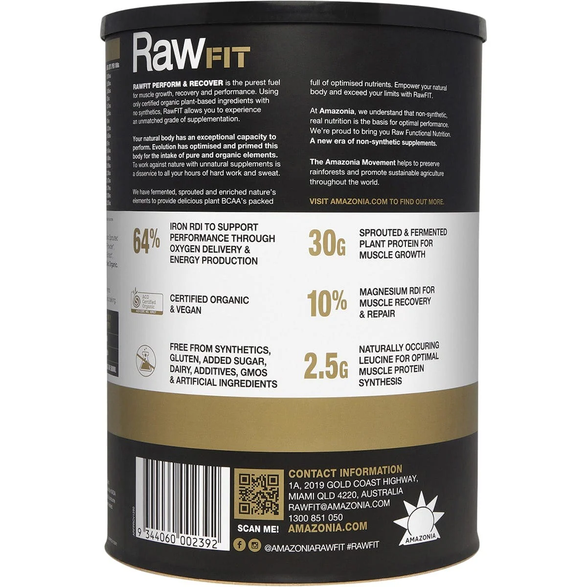 Amazonia RawFIT Plant Protein Organic Perform & Recover Creamy Vanilla - Image 10