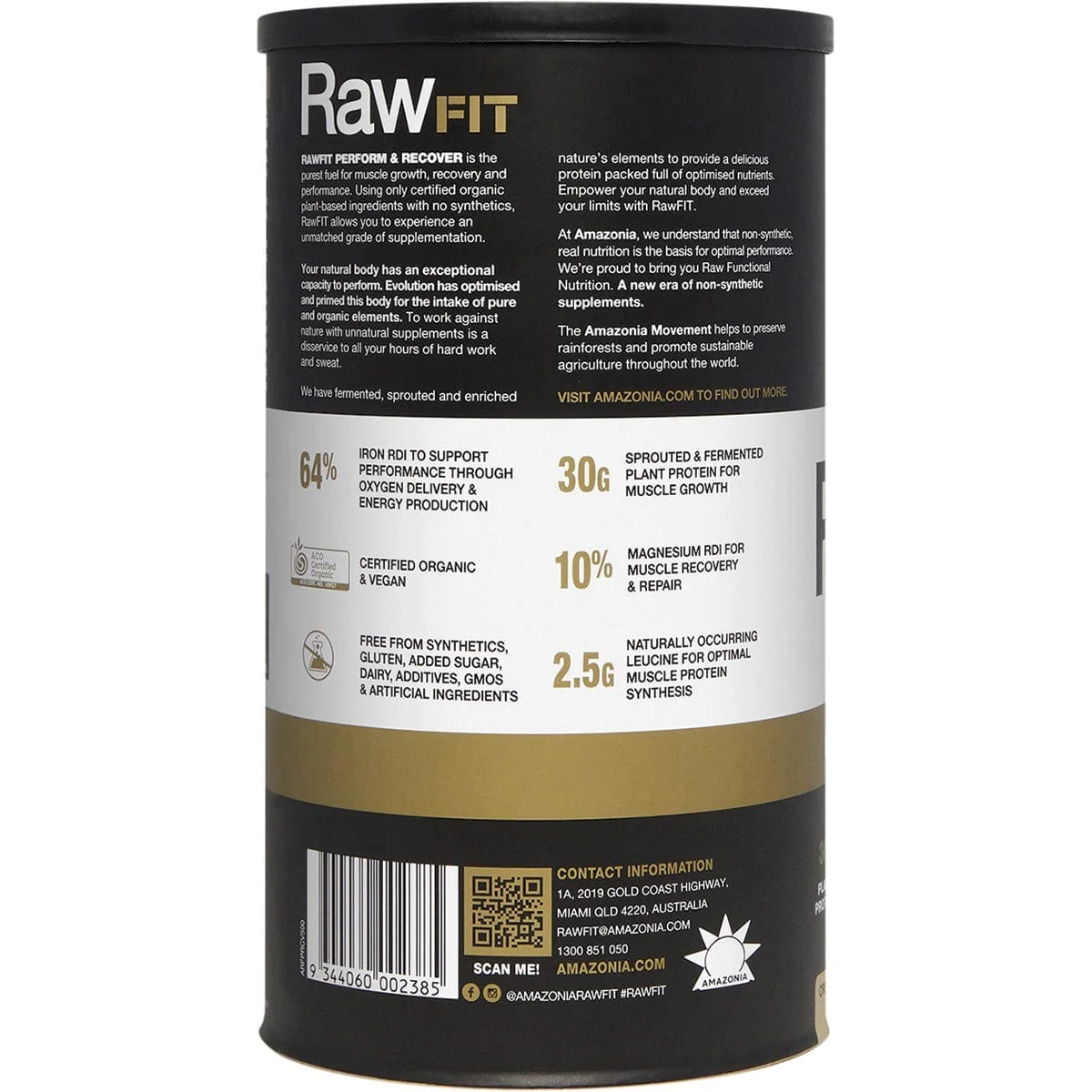 Amazonia RawFIT Plant Protein Organic Perform & Recover Creamy Vanilla - Image 9