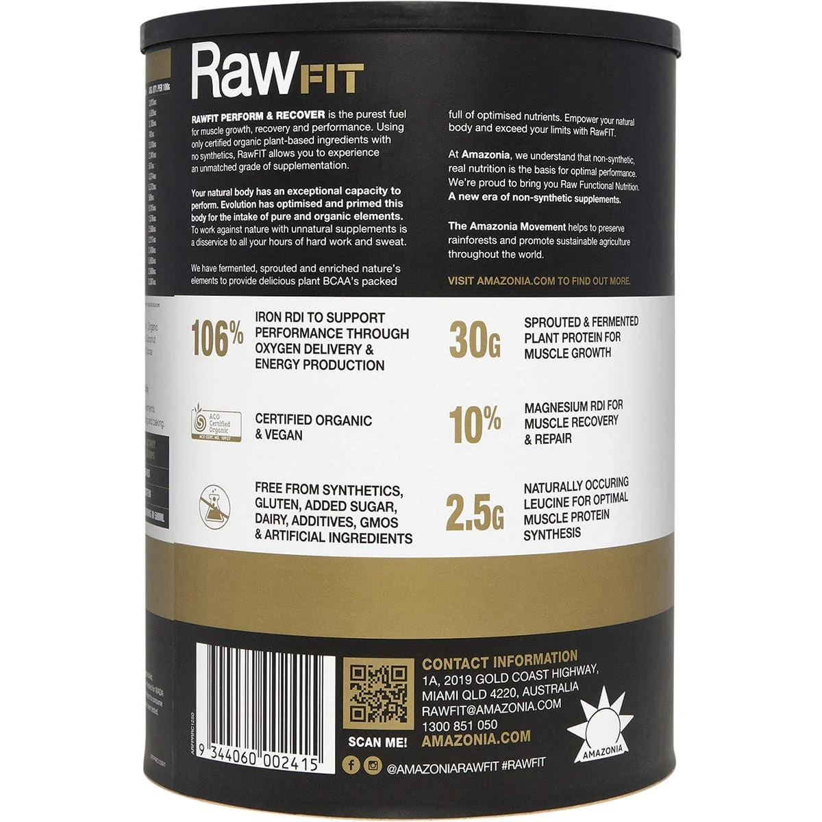 Amazonia RawFIT Plant Protein Organic Perform & Recover Rich Chocolate - Image 10