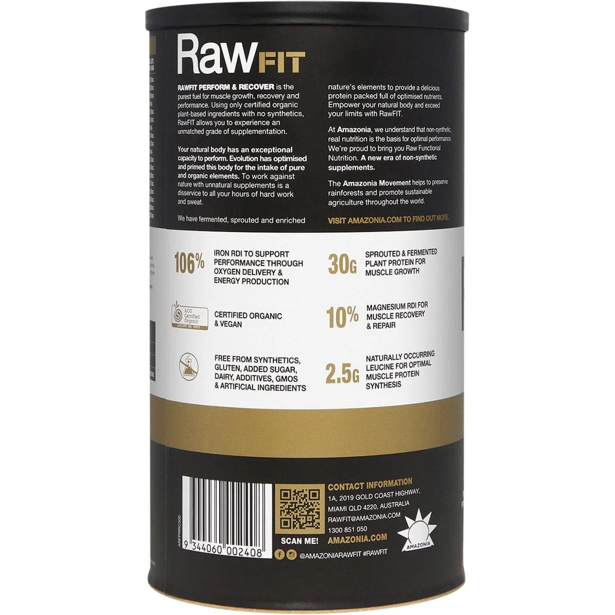 Amazonia RawFIT Plant Protein Organic Perform & Recover Rich Chocolate - Image 9