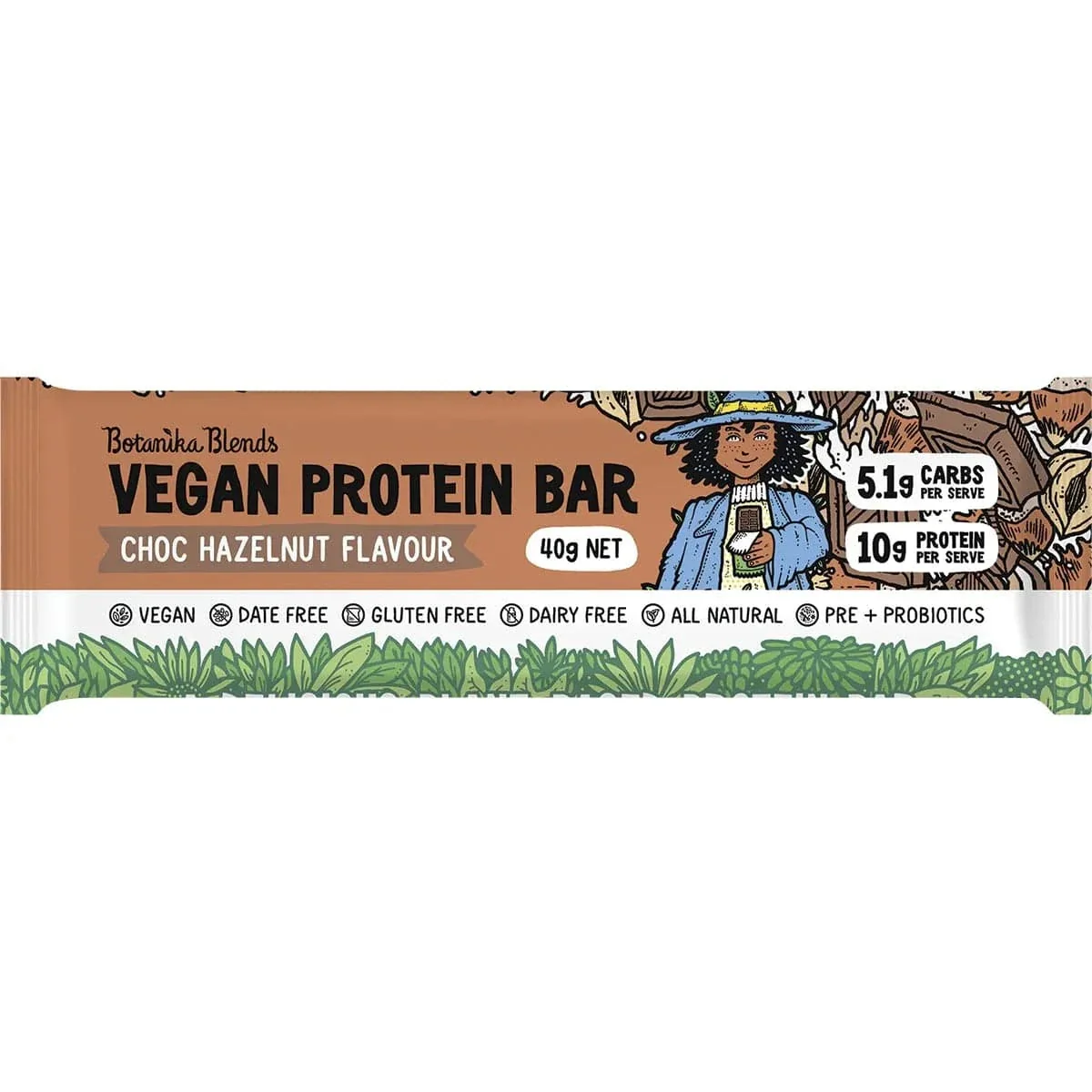 Botanika Blends Vegan Protein Bars Choc Hazelnut 12x40g - Image 3