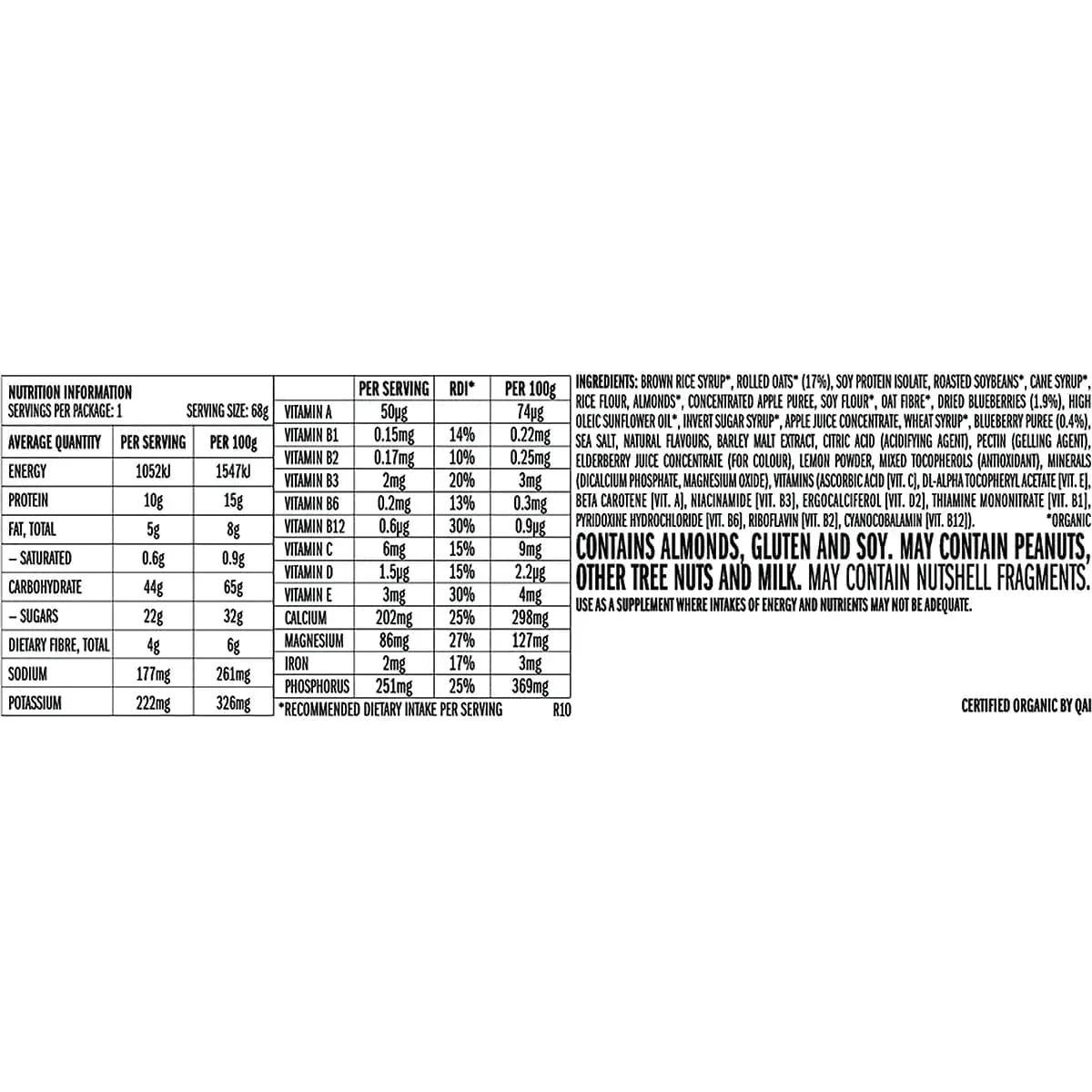 Clif Energy Bar Blueberry Almond Crisp 12x68g - Image 8