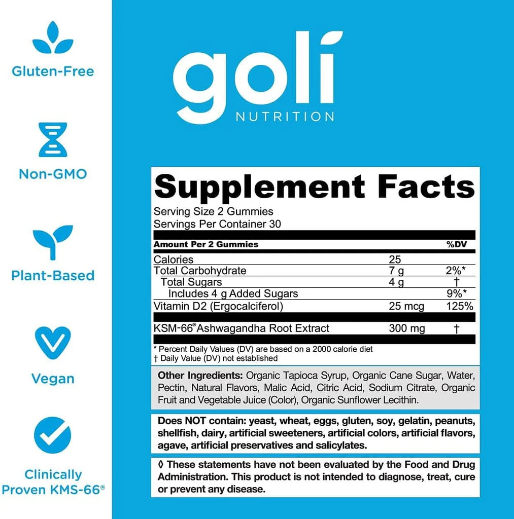 Goli Nutrition Ashwagandha Gummies Mixed Berry 60 Gummies - Image 3