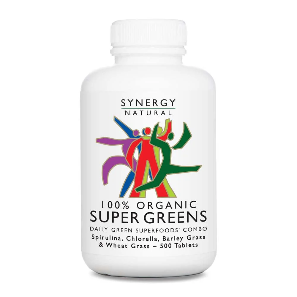 Synergy Natural Organic Super Greens Tablets (Spirulina, Chlorella, Barley Grass & Wheat Grass) - Image 3